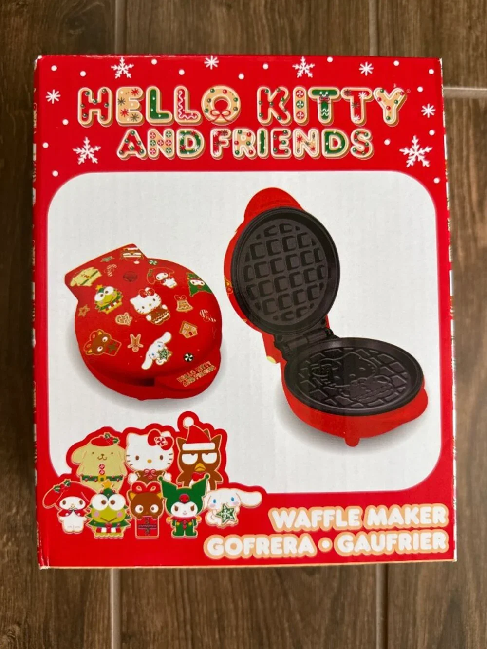 Hello Kitty And Friends Waffle Maker NIB Non Stick Small Appliance Christmas